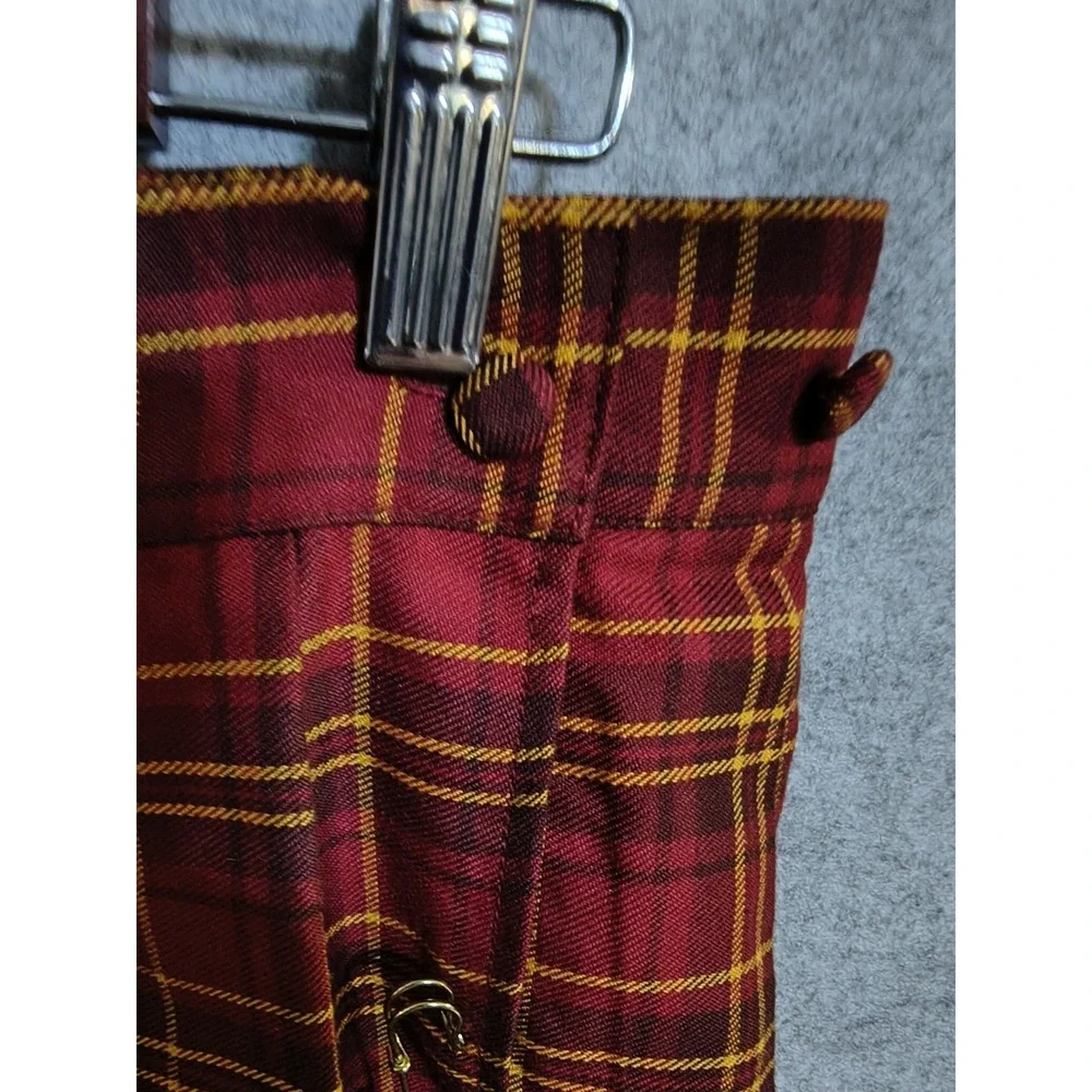 Harry Potter Gryffindor Plaid Pleated Skirt Women's XL Cosplay Mini Kilt & Pin